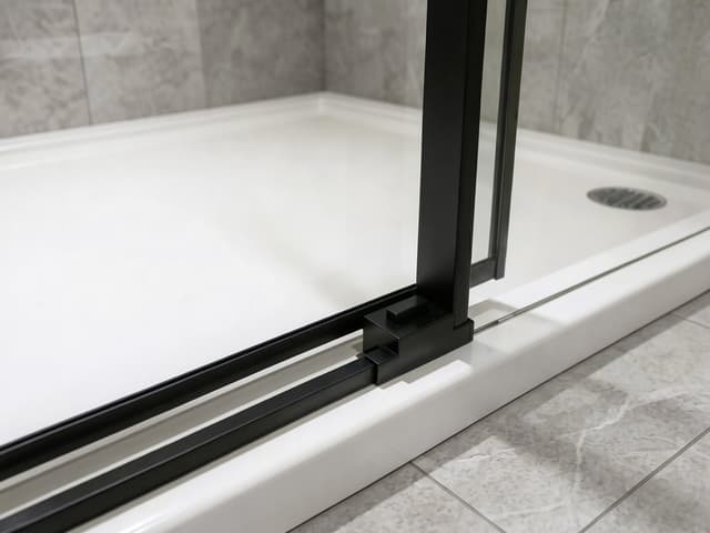 LUXOR BLACK drzwi prysznicowe wejście z rogu 900mm, szkło czyste