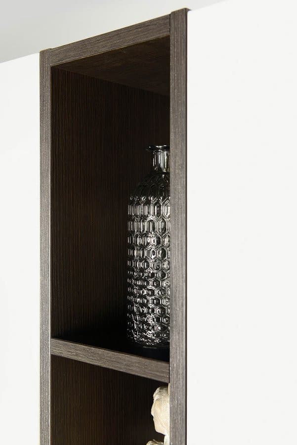 ESPACE słupek wysoki, otwarty z półkami, 20x172x32cm, czarny mat