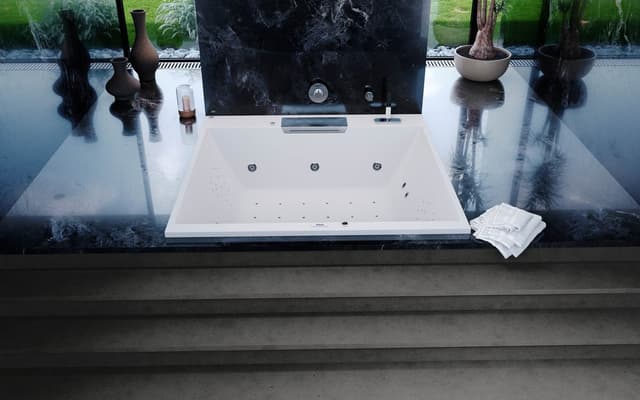 CAME FALLS POOLMASTER wanna z hydromasażem, 175x175x50cm, chrom