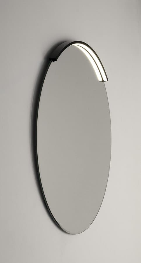 MOON LED oświetlenie 6,5W, 230V, 431x12x22mm, R300mm, czarny mat