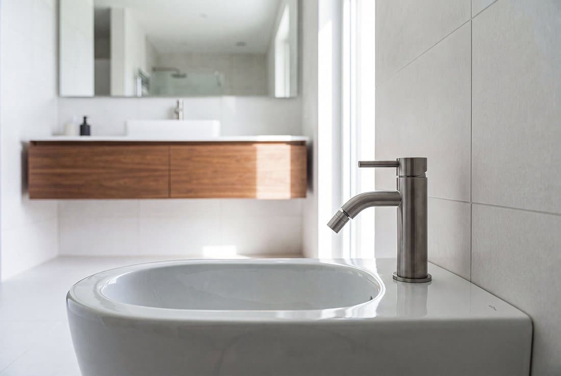 MINIMAL bateria bidetowa, stal nierdzewna mat