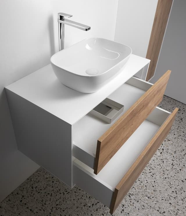 ZANYA szafka umywalkowa 80x50x46cm biały mat/dub emporio