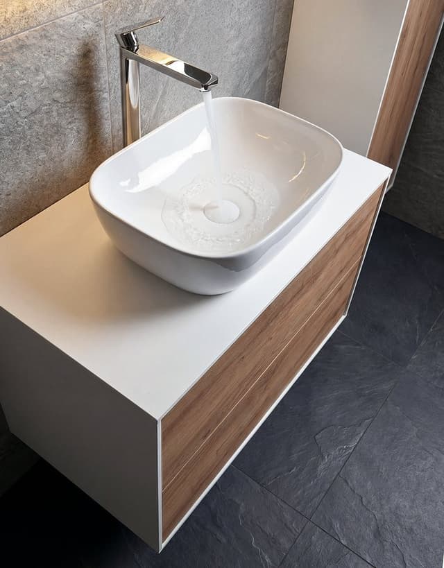 ZANYA szafka umywalkowa 80x50x46cm biały mat/dub emporio