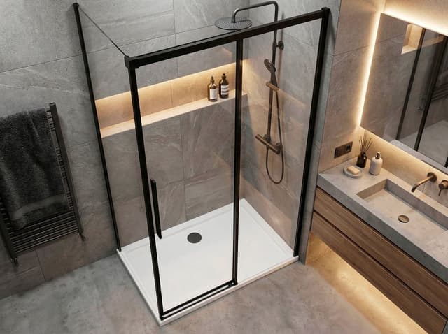 LUXOR BLACK kabina prysznicowa prostokątna 1300x900mm wariant L/P