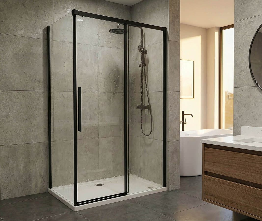 LUXOR BLACK kabina prysznicowa prostokątna 1400x1000mm wariant L/P