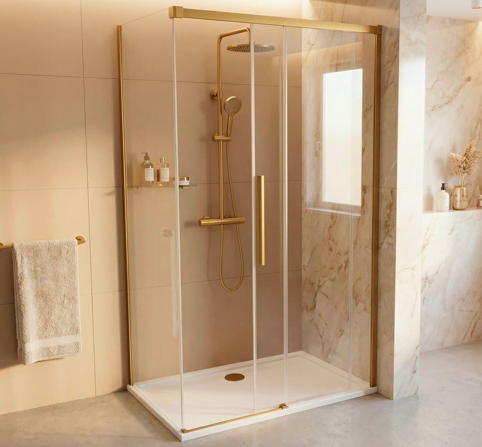 LUXOR GOLD MATT kabina prysznicowa prostokątna 1200x1000mm wariant L/P