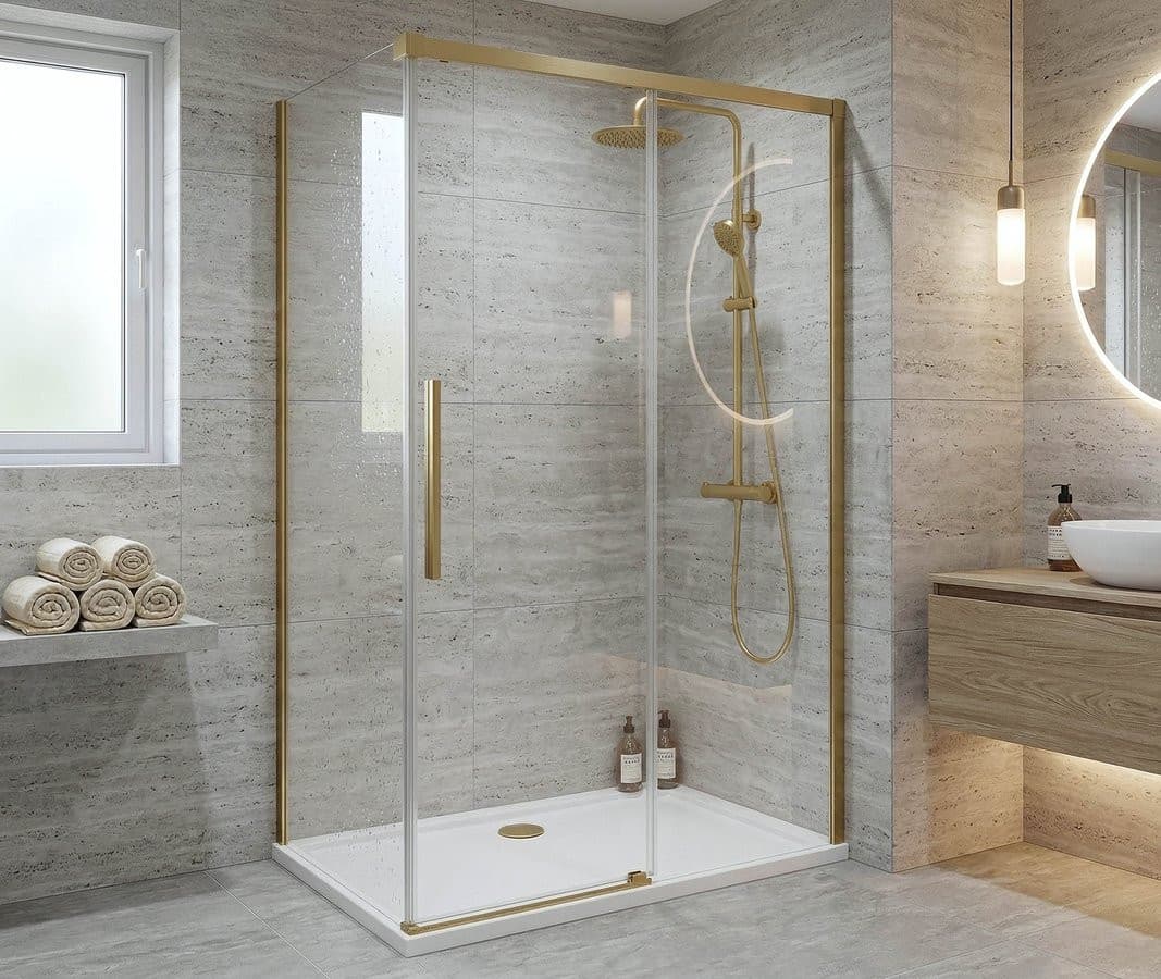 LUXOR GOLD MATT kabina prysznicowa prostokątna 1300x1000mm wariant L/P