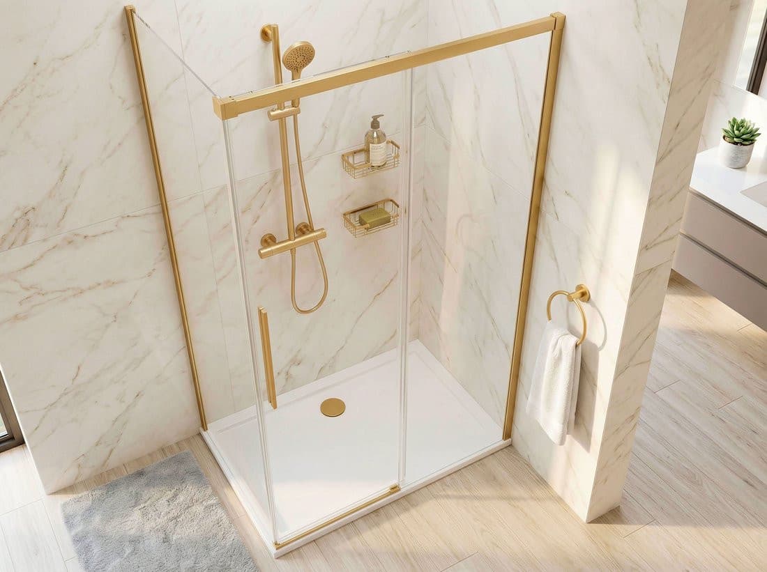 LUXOR GOLD MATT kabina prysznicowa prostokątna 1500x800mm wariant L/P