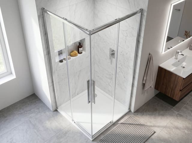 LUXOR kabina prysznicowa kwadratowa narożna 800x800mm, wejście narożne