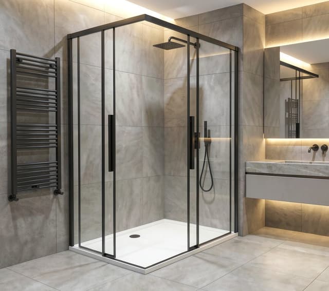 LUXOR BLACK kabina prysznicowa prostokątna 1000x800mm wariant L/P, wejście z rogu