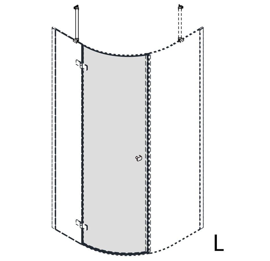 GLOBE część obrotowa drzwi do kabiny półokragłej, szkło czyste, lewa