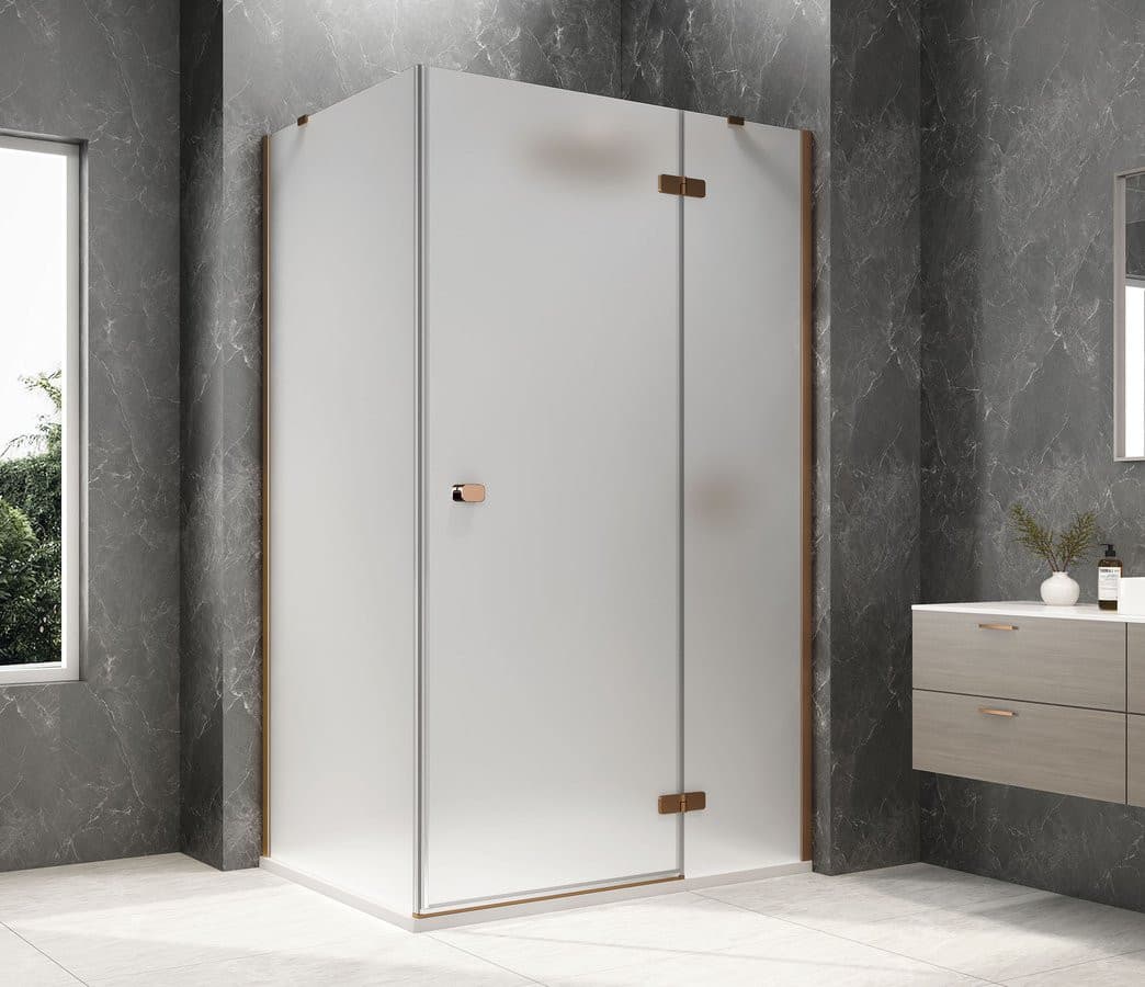 GLOBE COPPER MATT prostokątna kabina prysznicowa 1100x900mm, szkło matowe, prawe