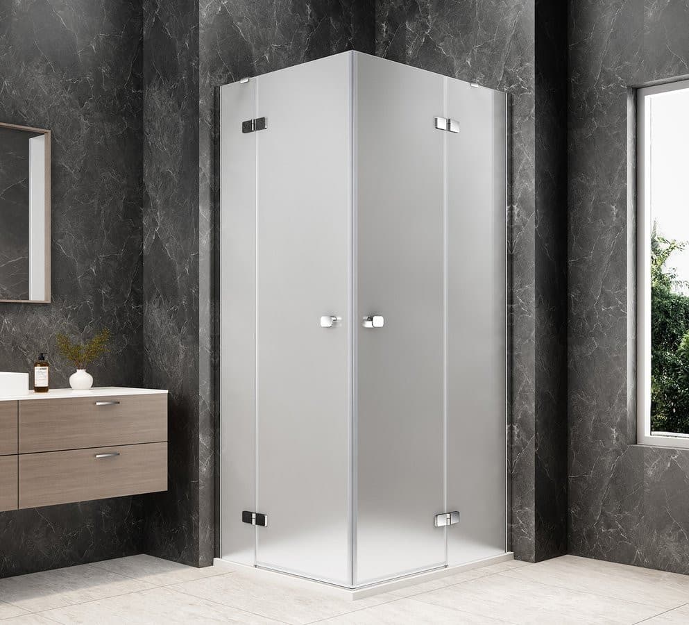 GLOBE CHROME prostokątna kabina prysznicowa 1200x1000mm, wejście z rogu, szkło matowe