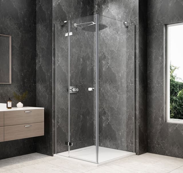 GLOBE CHROME kwadratowa kabina prysznicowa 800x800mm, szkło czyste, lewe