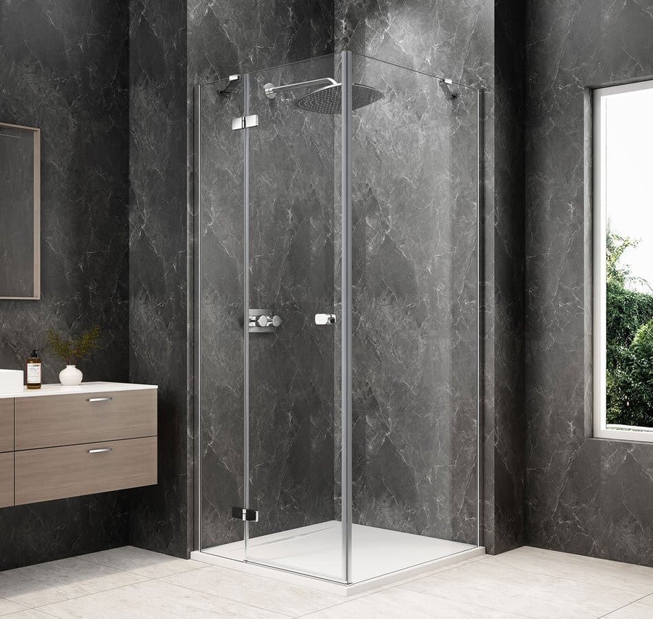 GLOBE CHROME kwadratowa kabina prysznicowa 900x900mm, szkło czyste, lewe