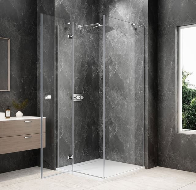 GLOBE CHROME kwadratowa kabina prysznicowa 900x900mm, szkło czyste, lewe