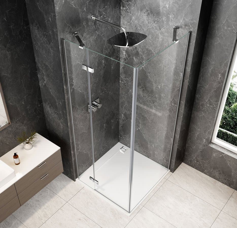 GLOBE CHROME kwadratowa kabina prysznicowa 900x900mm, szkło czyste, lewe