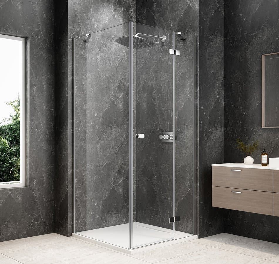 GLOBE CHROME kwadratowa kabina prysznicowa 900x900mm, szkło czyste, prawe