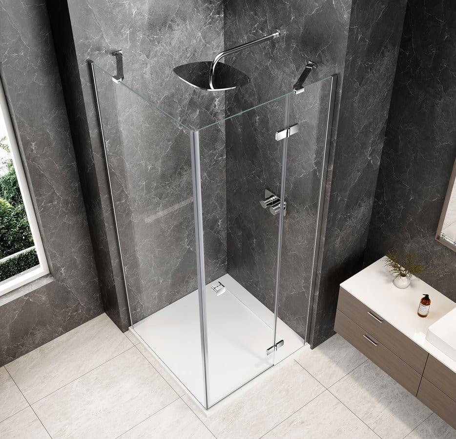 GLOBE CHROME kwadratowa kabina prysznicowa 900x900mm, szkło czyste, prawe