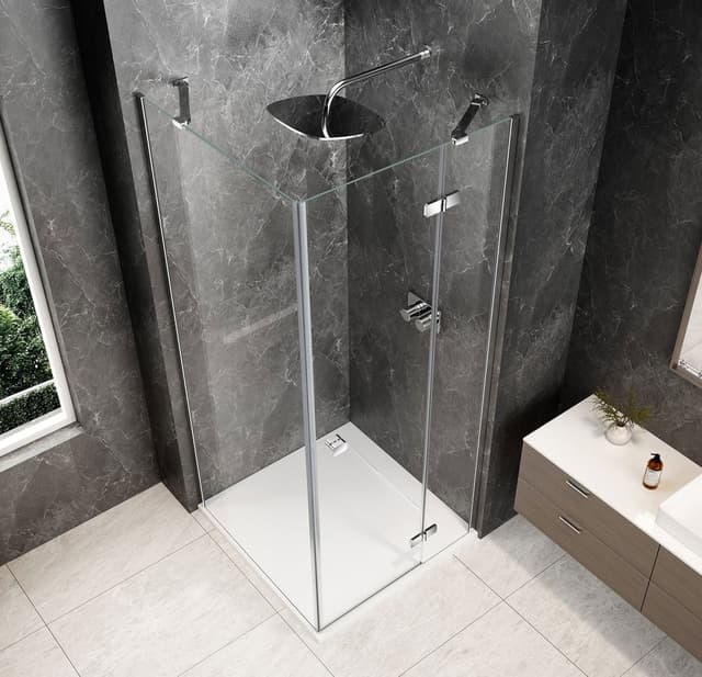 GLOBE CHROME kwadratowa kabina prysznicowa 900x900mm, szkło czyste, prawe