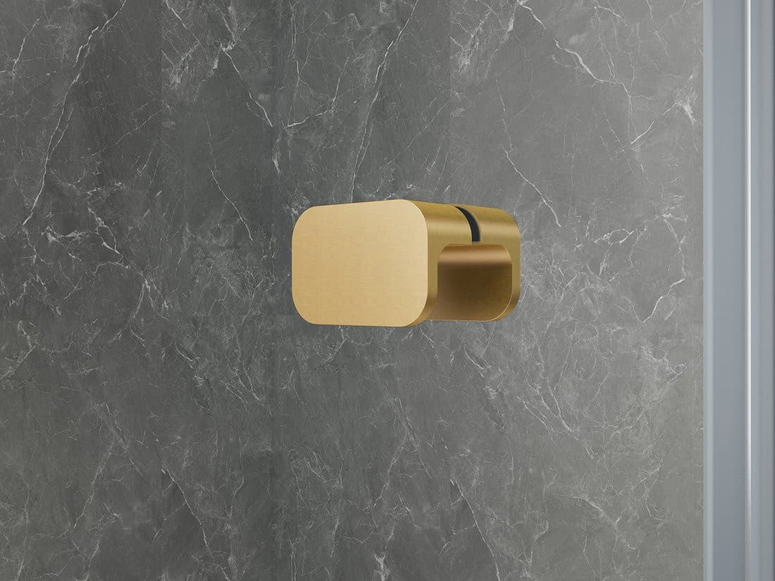 GLOBE GOLD MATT kwadratowa kabina prysznicowa 900x900mm, szkło czyste, lewe