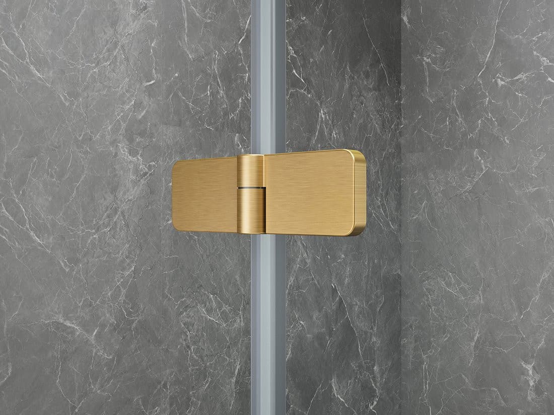 GLOBE GOLD MATT kwadratowa kabina prysznicowa 900x900mm, szkło czyste, lewe