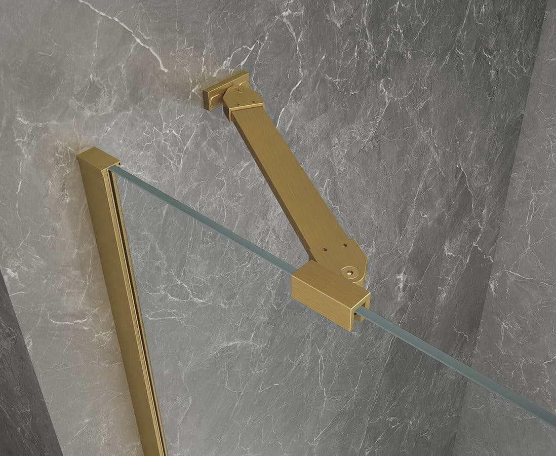 GLOBE GOLD MATT kwadratowa kabina prysznicowa 900x900mm, szkło czyste, lewe