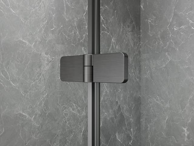 GLOBE GUN METAL kwadratowa kabina prysznicowa 900x900mm, szkło czyste, lewe