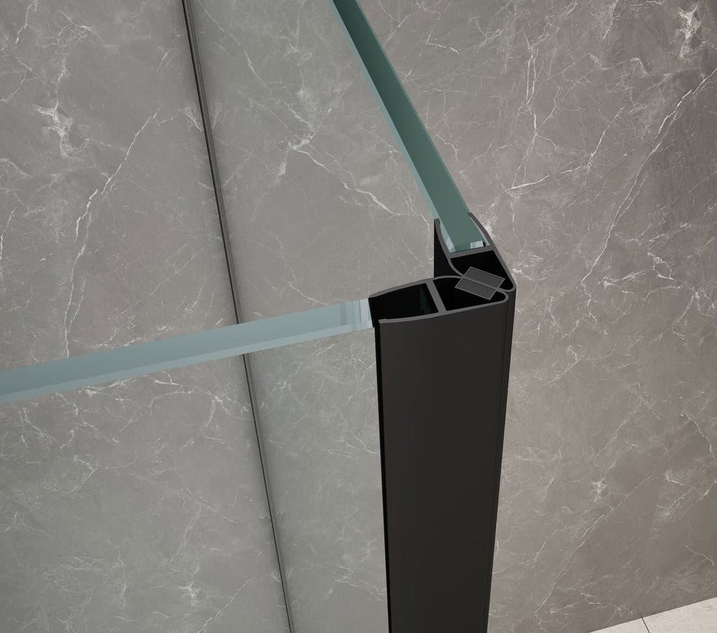 GLOBE GUN METAL kwadratowa kabina prysznicowa 900x900mm, szkło czyste, prawe