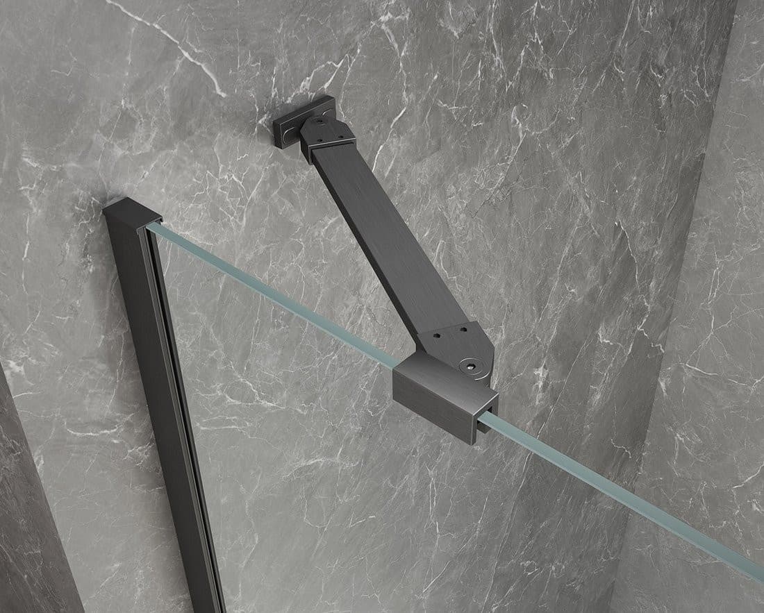 GLOBE GUN METAL kwadratowa kabina prysznicowa 900x900mm, szkło czyste, prawe