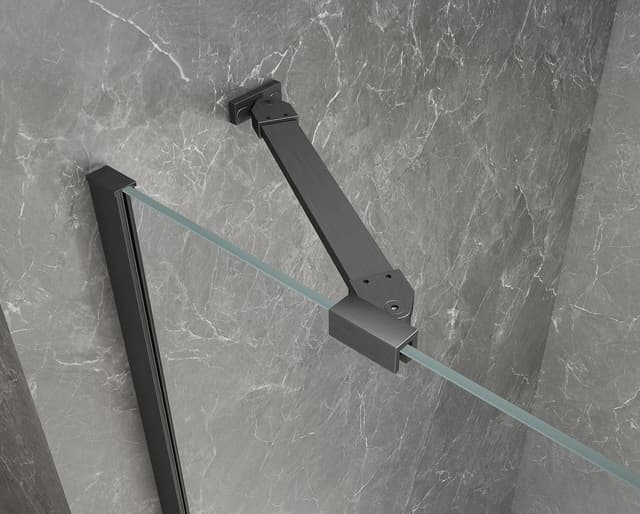 GLOBE GUN METAL kwadratowa kabina prysznicowa 800x800mm, szkło matowe, prawe