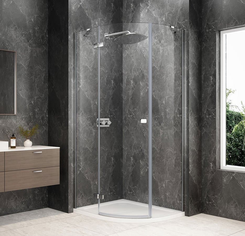 GLOBE CHROME kabina prysznicowa półokrągła 900x800mm, szkło czyste, lewe