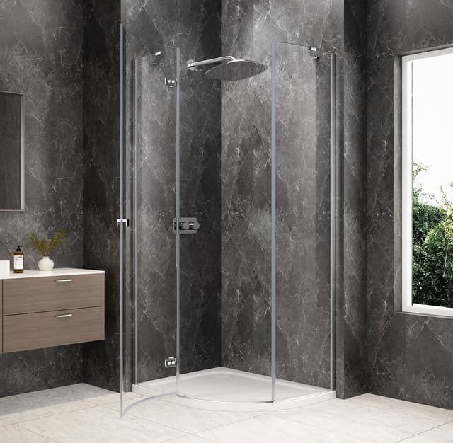 GLOBE CHROME kabina prysznicowa półokrągła 1000x800mm, szkło czyste, lewe