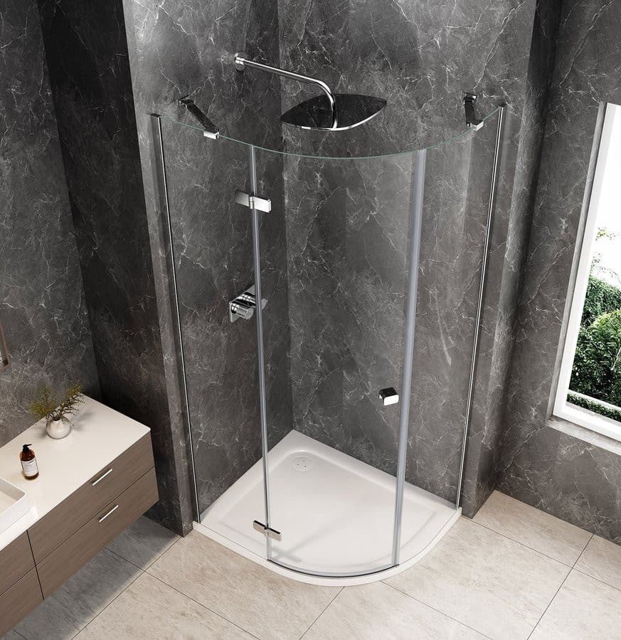 GLOBE CHROME kabina prysznicowa półokrągła 1000x800mm, szkło czyste, lewe