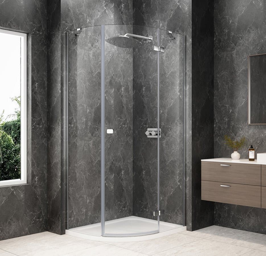 GLOBE CHROME kabina prysznicowa półokrągła 1000x900mm, szkło czyste, prawe
