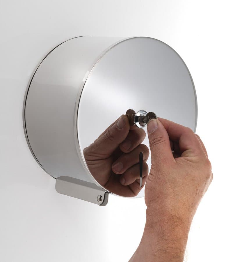 Zasobnik na papier toaletowy do średnica 19cm, 205x210x115mm, stal nierdzewna mat