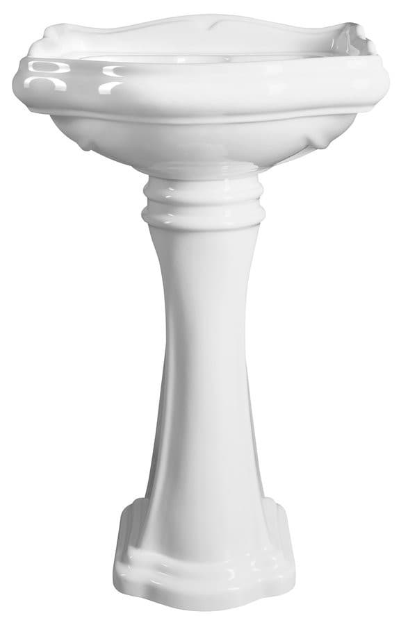 RETRO umywalka ceramiczna 55x45cm, z 3 otworami na baterię, biały