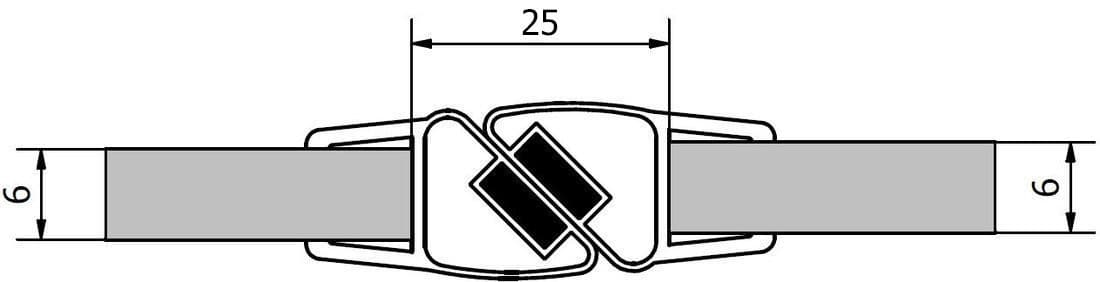 Zestaw dwóch magnetycznych uszczelek, długość 2000mm do szkła 6mm