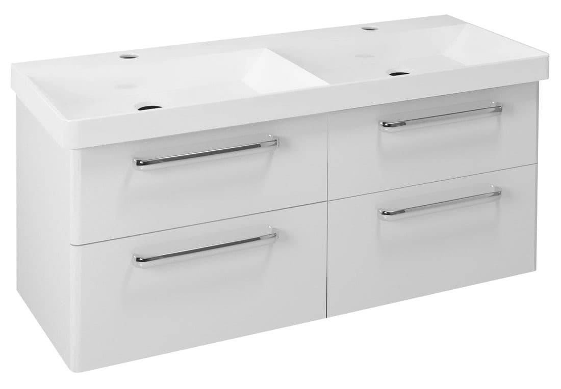 THEIA szafka umywalkowa podwójna 116x50x44,2cm, 4 szuflady, biała