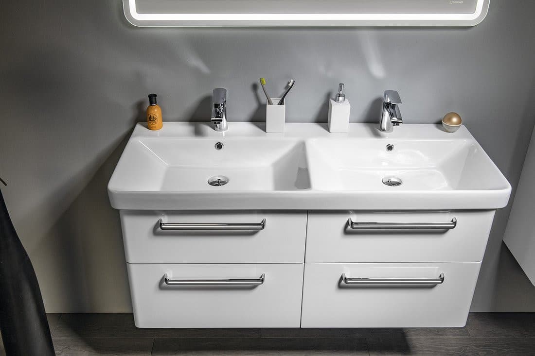 THEIA szafka umywalkowa podwójna 116x50x44,2cm, 4 szuflady, biała