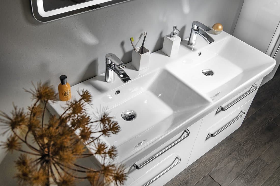 THEIA szafka umywalkowa podwójna 116x50x44,2cm, 4 szuflady, biała