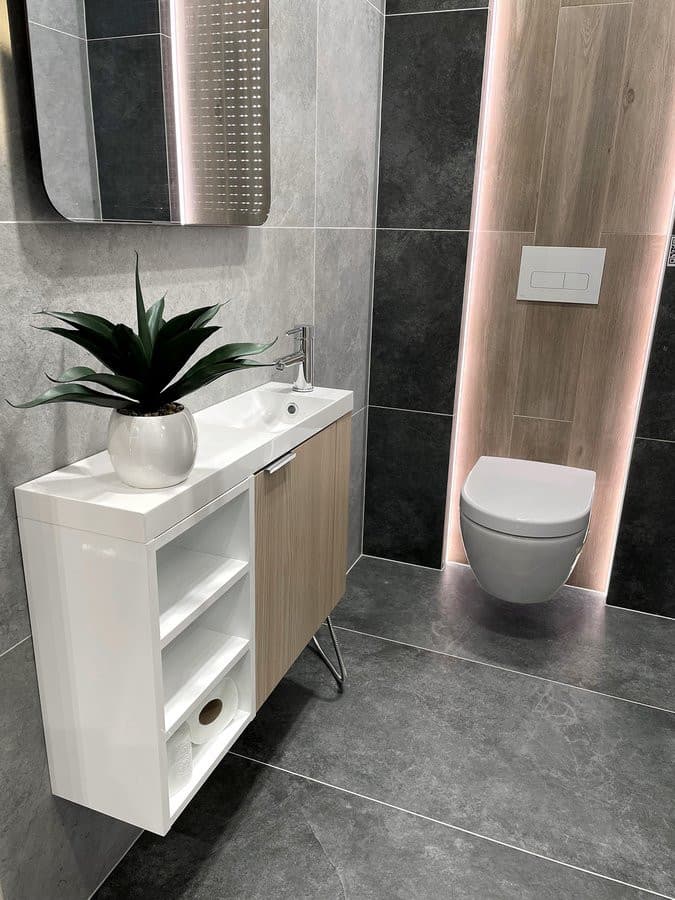 LATUS VI szafka umywalkowa 50x50x22 cm, prawa, sosna rustykalna