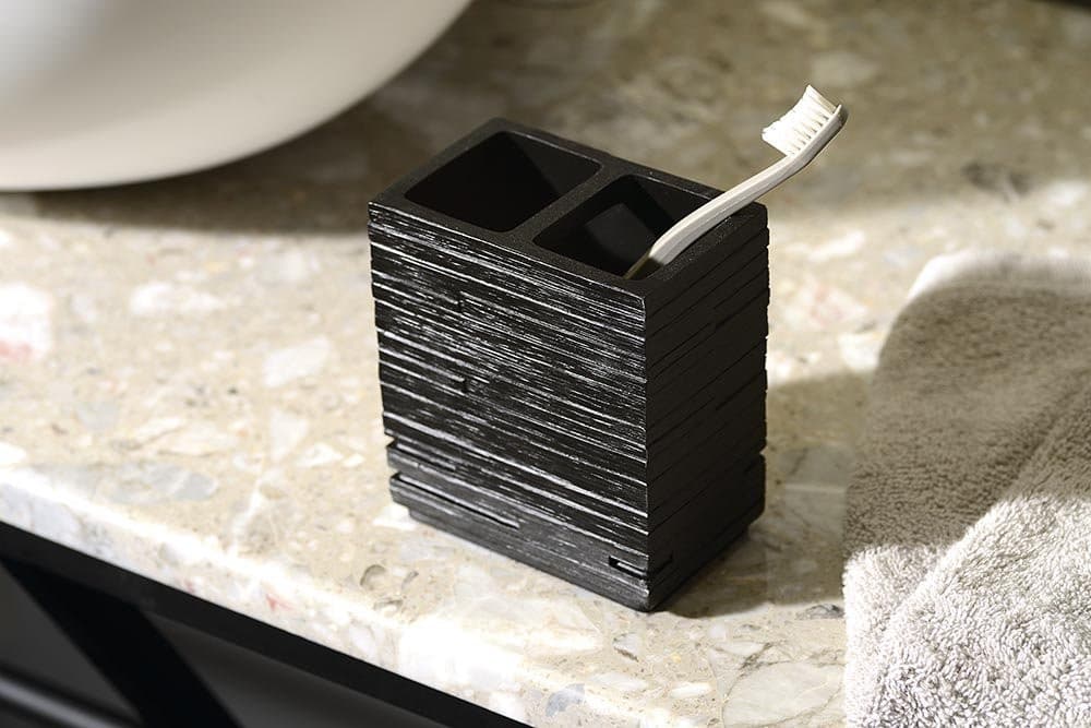 QUADROTTO kubek na szczoteczki do zębów, do postawienia, czarny