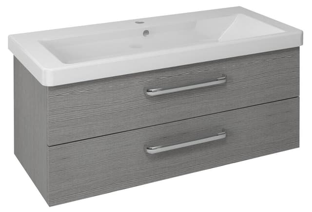 THEIA Szafka umywalkowa 101,4x43,5x44,2cm, 2 szuflady, dąb srebrny