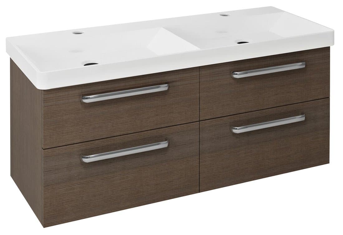 THEIA Szafka umywalkowa podwójna 116x50x44,2cm, 4 szuflady, sosna rustykalna