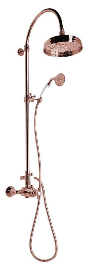 ANTEA zestaw prysznicowy z baterią termostatyczną, różowe złoto
