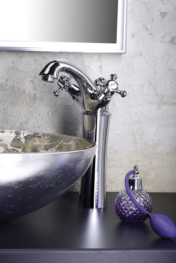 ANTEA bateria umywalkowa wysoka z odpływem, wysokość 245mm, chrom