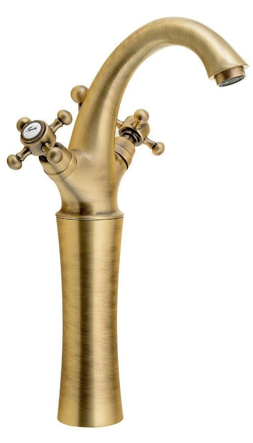 ANTEA bateria umywalkowa wysoka z odpływem, wysokość 300mm, brąz