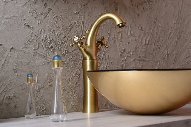 ANTEA bateria umywalkowa wysoka z odpływem, wysokość 300mm, brąz