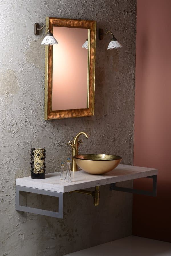 ANTEA bateria umywalkowa wysoka z odpływem, wysokość 300mm, brąz